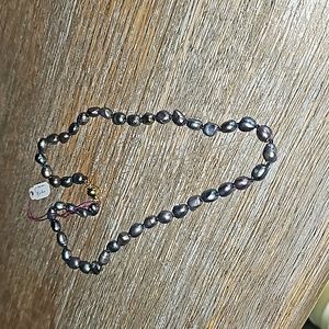 New Silver/Purple Freshwater pearls necklace